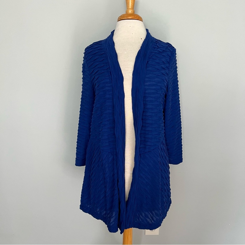 NEW NWT Chico’s Outlet Royal Blue Easywear Marlowe Sweater Jacket Size 2 / L